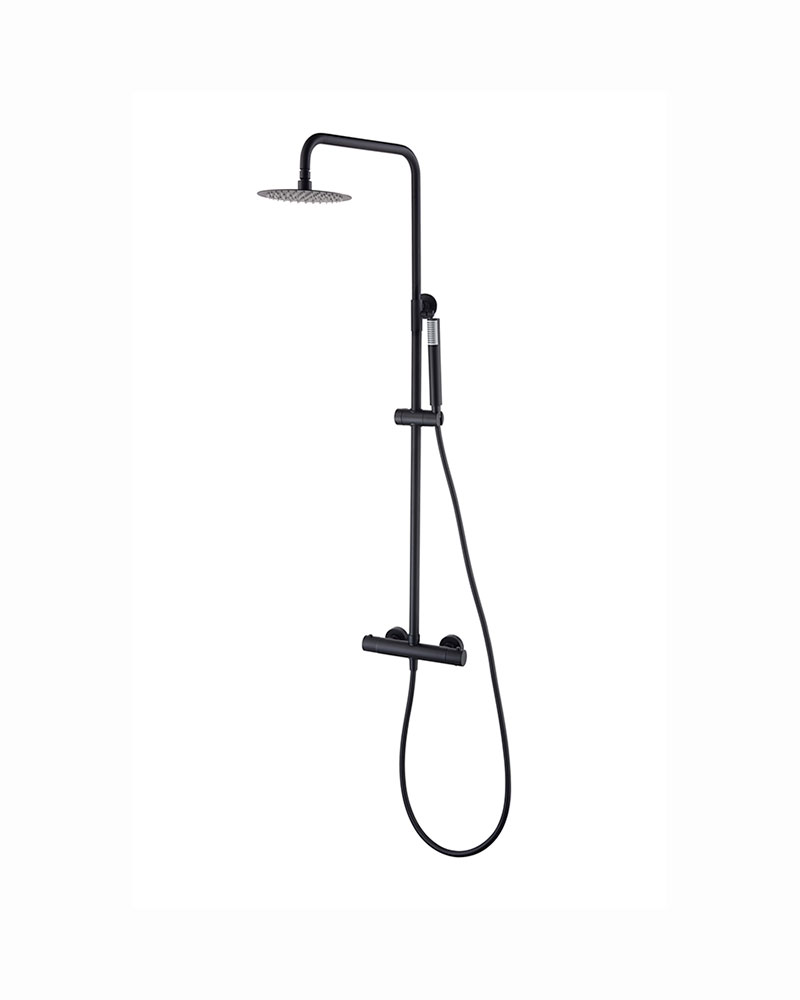 MONZA SERIES MATT BLACK THERMOSTATIC SHOWER RAIL