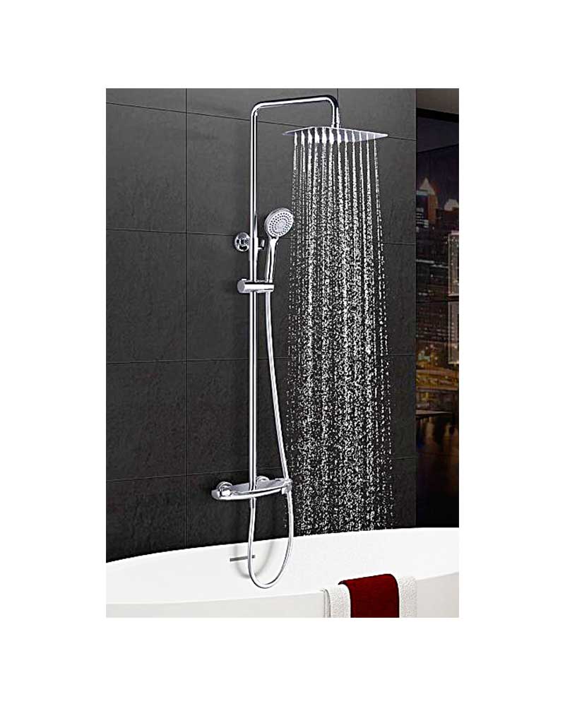 SIDNEY SERIES CHROMED THERMOSTATIC BATHTUB AND SHOWER BAR
