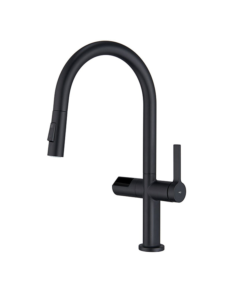 TURIN SERIES MATT BLACK PULL-OUT SINGLE-LEVER KITCHEN FAUCET