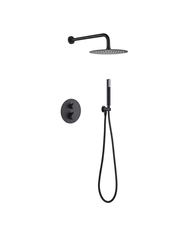 CONCEALED THERMOSTATIC SHOWER SET MATT BLACK MONZA SERIES