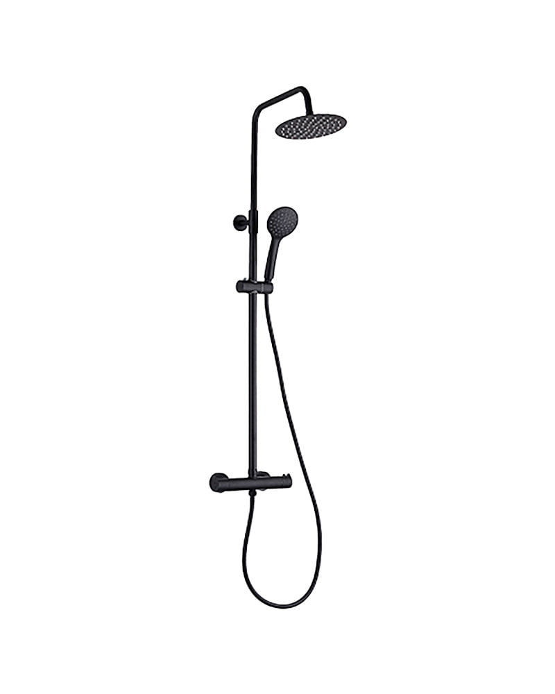 ERGOS BLACK THERMOSTATIC SHOWER COLUMN