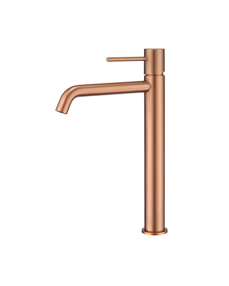 MONZA SERIES – BRUSHED ROSE GOLD TALL WASHBASIN MIXER