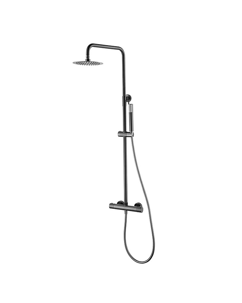 MONZA SERIES – BLACK GUN METAL THERMOSTATIC SHOWER BAR