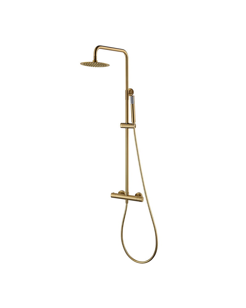 MONZA SERIES – BRUSHED GOLD THERMOSTATIC SHOWER BAR