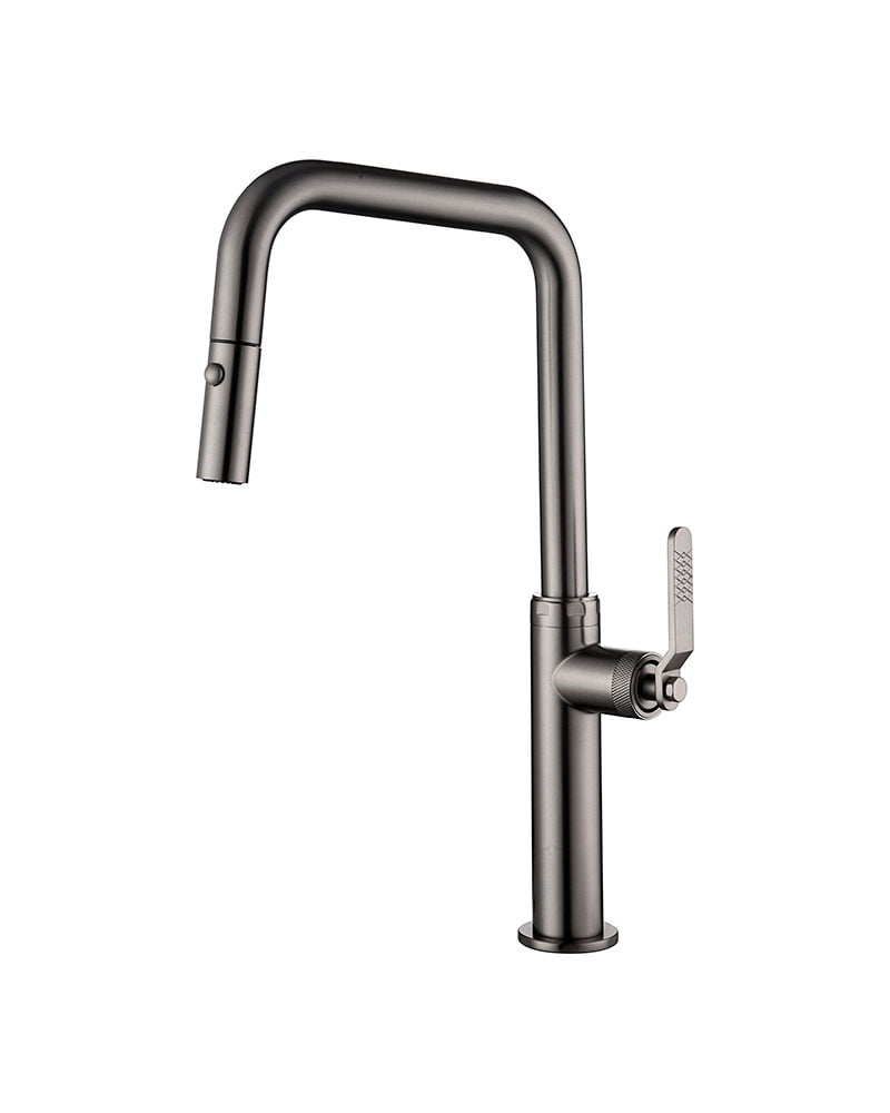 NIZA SERIES – BLACK GUN PULL-OUT SINGLE-LEVER KITCHEN FAUCET