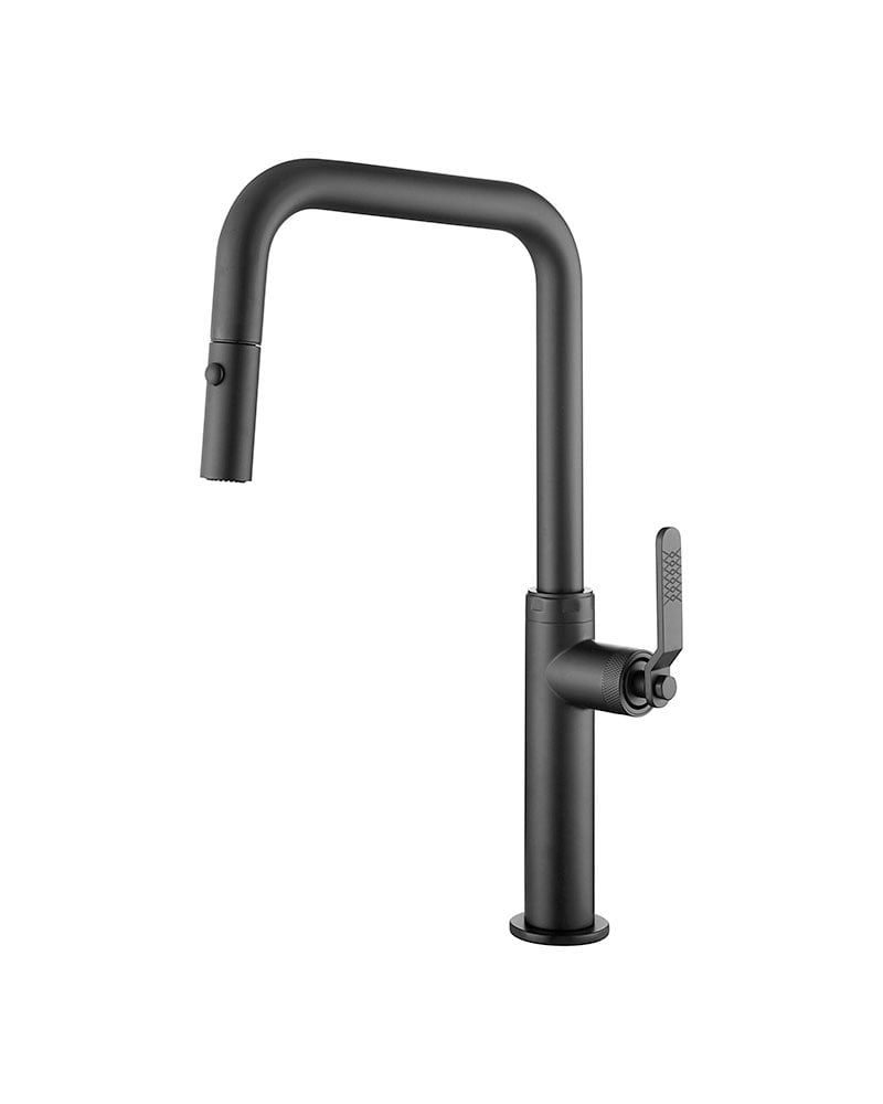 NIZA SERIES – MATT BLACK PULL-OUT SINGLE-LEVER KITCHEN FAUCET