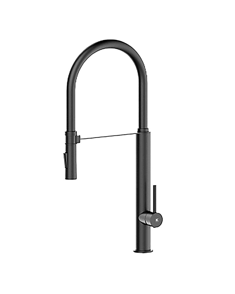 Pilot Kitchen Sink Mixer & Flexi Spout Spray Head – Matt Black